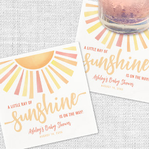 Little Ray Of Sunshine Baby Shower Napkins