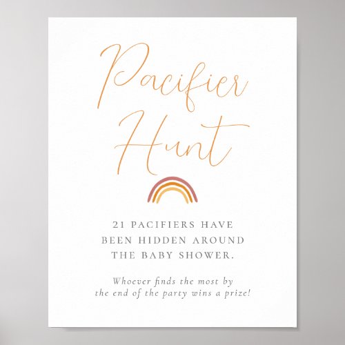 Little Ray of Sunshine Baby Shower Pacifier Hunt Poster