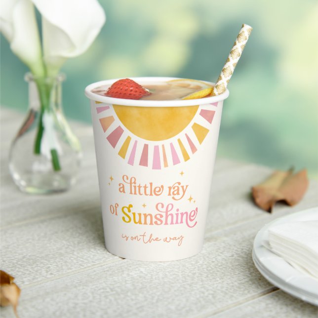 Little Ray of Sunshine Baby Shower Paper Cup (Insitu)