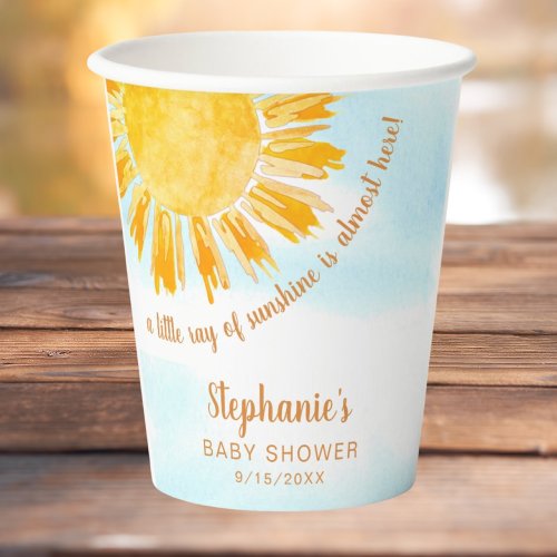 Little Ray Of Sunshine Baby Shower Paper Cups