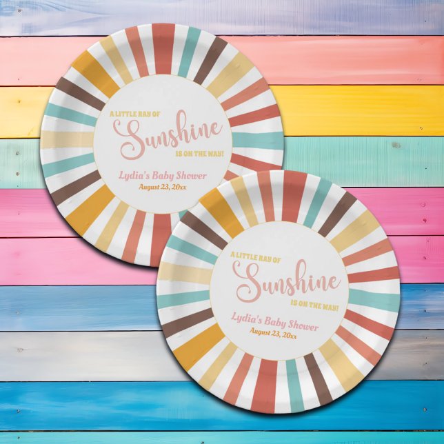 Little Ray Of Sunshine Baby Shower Paper Plates (Creator Uploaded)