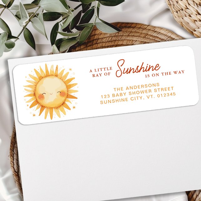 Little Ray Of Sunshine Baby Shower Return Address Label (Creator Uploaded)
