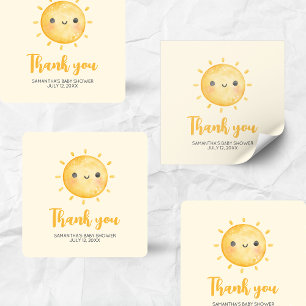 Little Ray of Sunshine Baby Shower Square Sticker