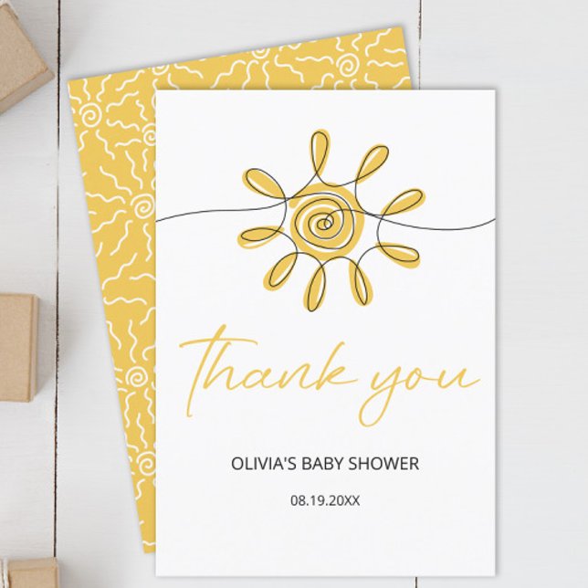 Little Ray Of Sunshine baby shower thank you Card (Creator Uploaded)