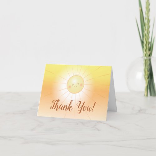 Little Ray of Sunshine Baby Shower Thank You Card