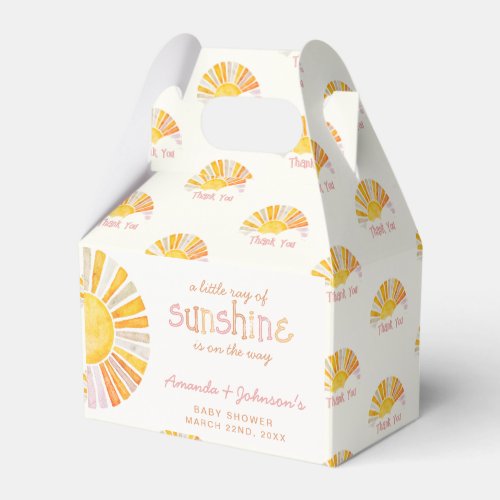 Little Ray of Sunshine Baby Shower Thank You Favor Boxes