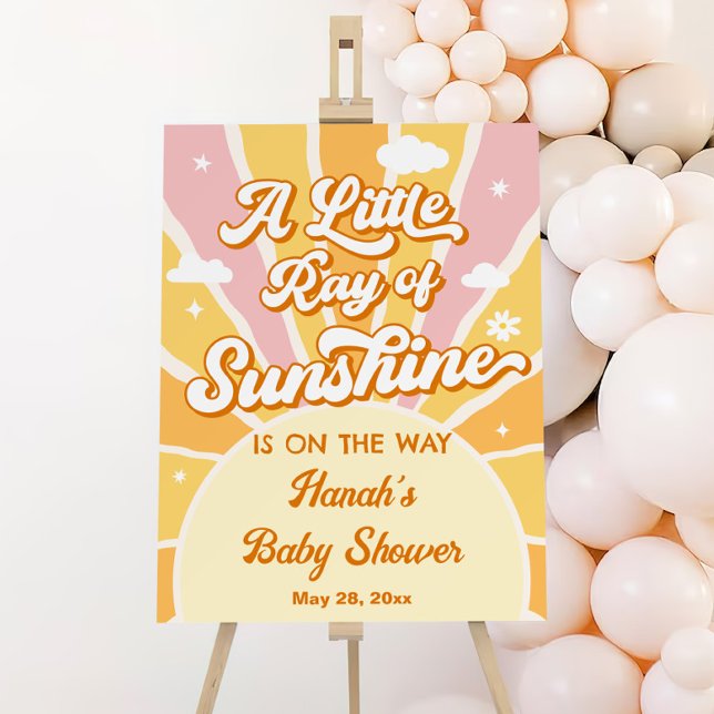 Little Ray of Sunshine Baby Shower Welcome  Foam Board (Creator Uploaded)