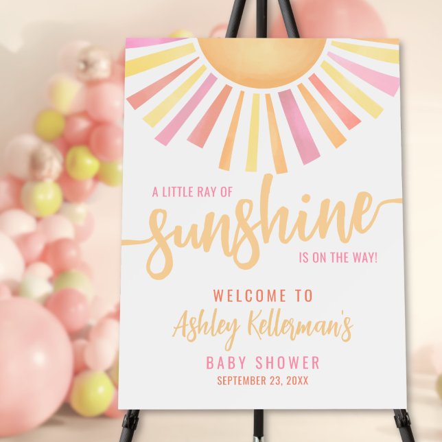 Little Ray Of Sunshine Baby Shower Welcome Sign (Little Ray Of Sunshine Baby Shower Welcome Sign)