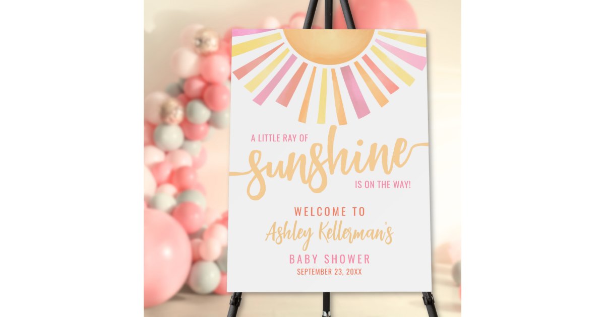 Little Ray Of Sunshine Baby Shower Welcome Sign