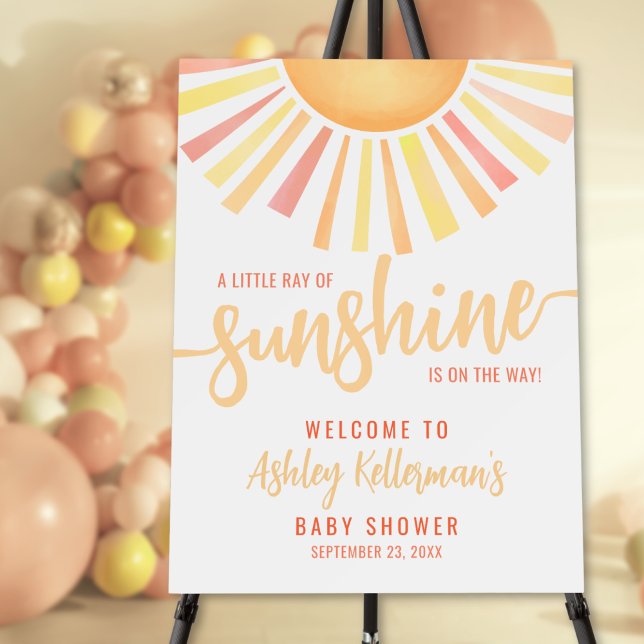 Little Ray Of Sunshine Baby Shower Welcome Sign (Little Ray Of Sunshine Baby Shower Welcome Sign)
