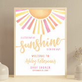 Little Ray Of Sunshine Baby Shower Welcome Sign