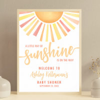 Little Ray Of Sunshine Baby Shower Welcome Sign