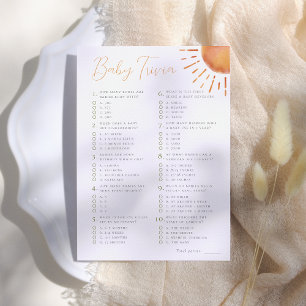Little Ray of Sunshine Baby Trivia Shower Game Invitation