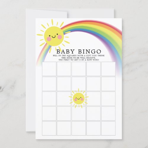 Little Ray of Sunshine BINGO Baby Shower Game Invitation
