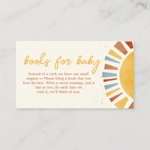 Little Ray of Sunshine Boho Baby Books for Baby Enclosure Card