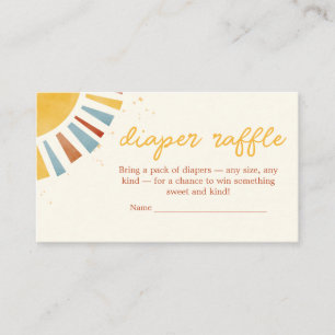 Little Ray of Sunshine Boho Baby Diaper Raffle Enclosure Card
