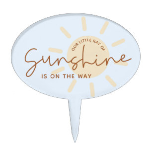 Little Ray of Sunshine Boho Baby Shower Cake Toppe Topper