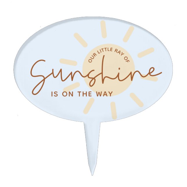 Little Ray of Sunshine Boho Baby Shower Cake Toppe Topper (Front)