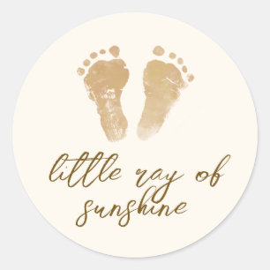 Little Ray of Sunshine Boho Baby Shower  Classic Round Sticker
