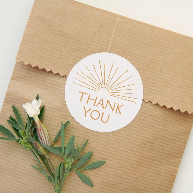 Little Ray of Sunshine Boho Baby Shower Classic Round Sticker (Creator Uploaded)