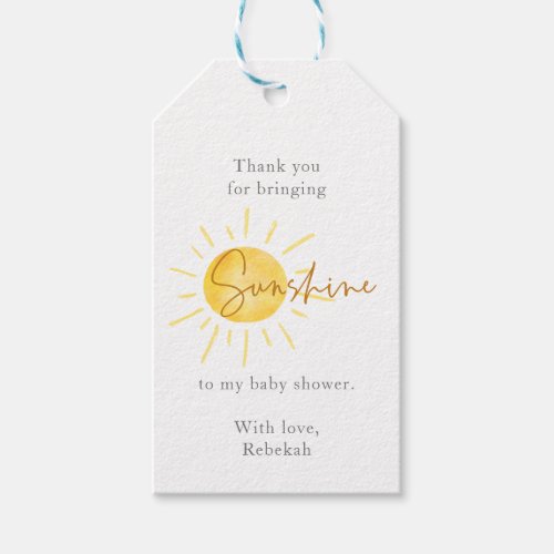 Little Ray of Sunshine Boho Baby Shower Gift Tags
