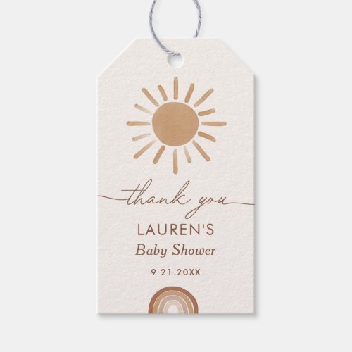 Little Ray of Sunshine Boho Baby Shower Gift Tags
