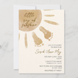 Little Ray of Sunshine Boho Baby Shower Invitation