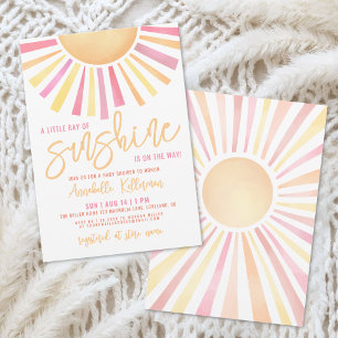Little Ray Of Sunshine Boho Baby Shower Invitation