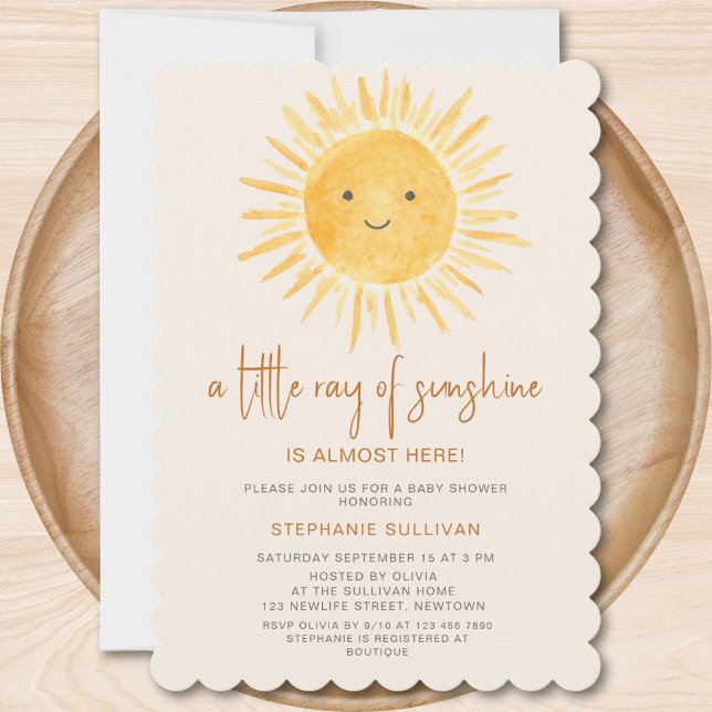 Little Ray of Sunshine Boho Baby Shower Invitation (Creator Uploaded)