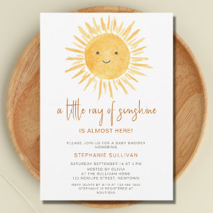 Little Ray of Sunshine Boho Baby Shower Invitation