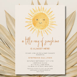 Little Ray of Sunshine Boho Baby Shower Invitation