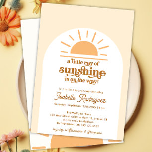 Little Ray Of Sunshine Boho Baby Shower Invitation