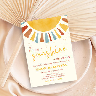 Little Ray of Sunshine Boho Baby Shower Invitation