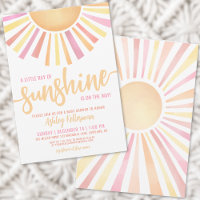 Little Ray Of Sunshine Boho Baby Shower Invitation