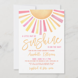 Little Ray Of Sunshine Boho Baby Shower Invitation