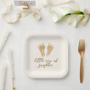 Little Ray of Sunshine Boho Baby Shower  Paper Plates