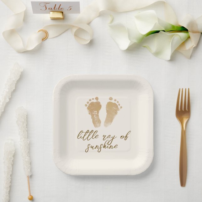 Little Ray of Sunshine Boho Baby Shower  Paper Plates (Wedding)