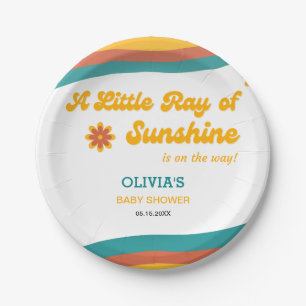 Little Ray of Sunshine Boho Baby Shower Paper Plates