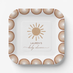 Little Ray of Sunshine Boho Baby Shower Paper Plates