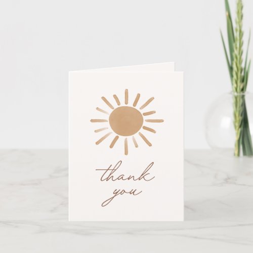Little Ray of Sunshine Boho Baby Shower Thank You Card