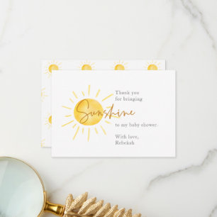 Little Ray of Sunshine Boho Baby Shower Thank You Card