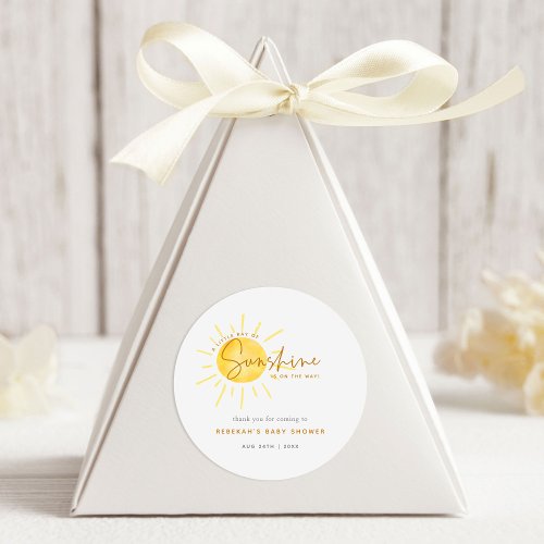 Little Ray of Sunshine Boho Baby Shower Thank You  Classic Round Sticker