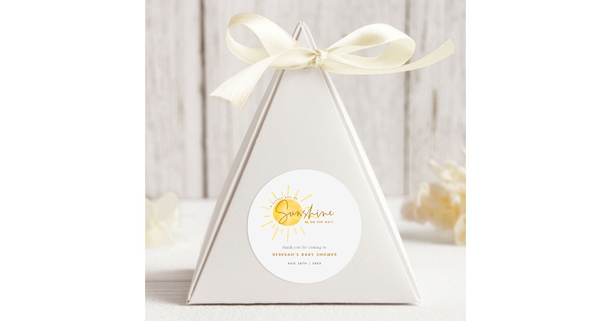 Little Ray of Sunshine Boho Baby Shower Thank You Classic Round Sticker ...