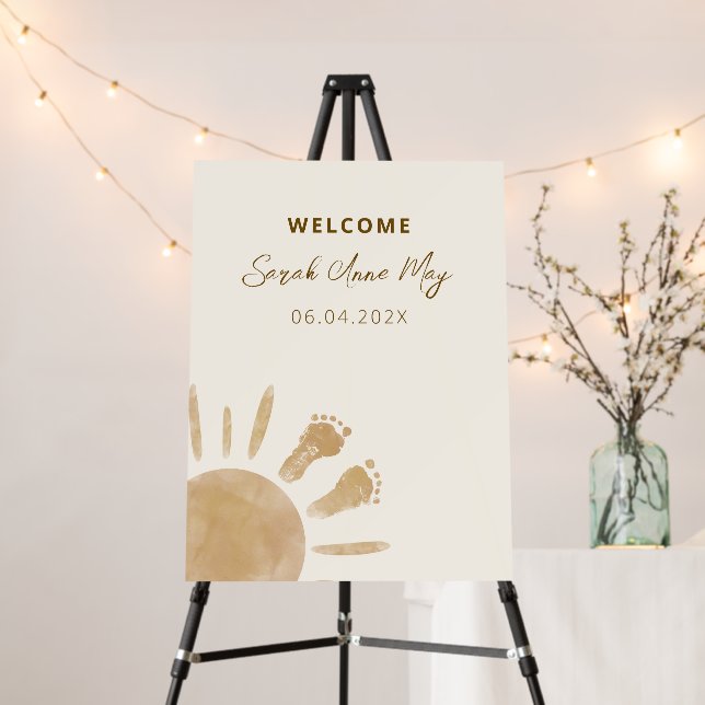 Little Ray of Sunshine Boho Baby Shower Welcome Foam Board (In Situ (Stand))