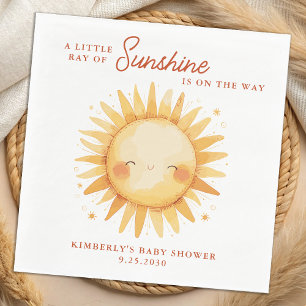 Little Ray of Sunshine Boho Cute Sun Baby Shower Napkins
