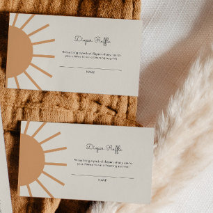 Little Ray of Sunshine Boho Diaper Raffle Enclosure Card