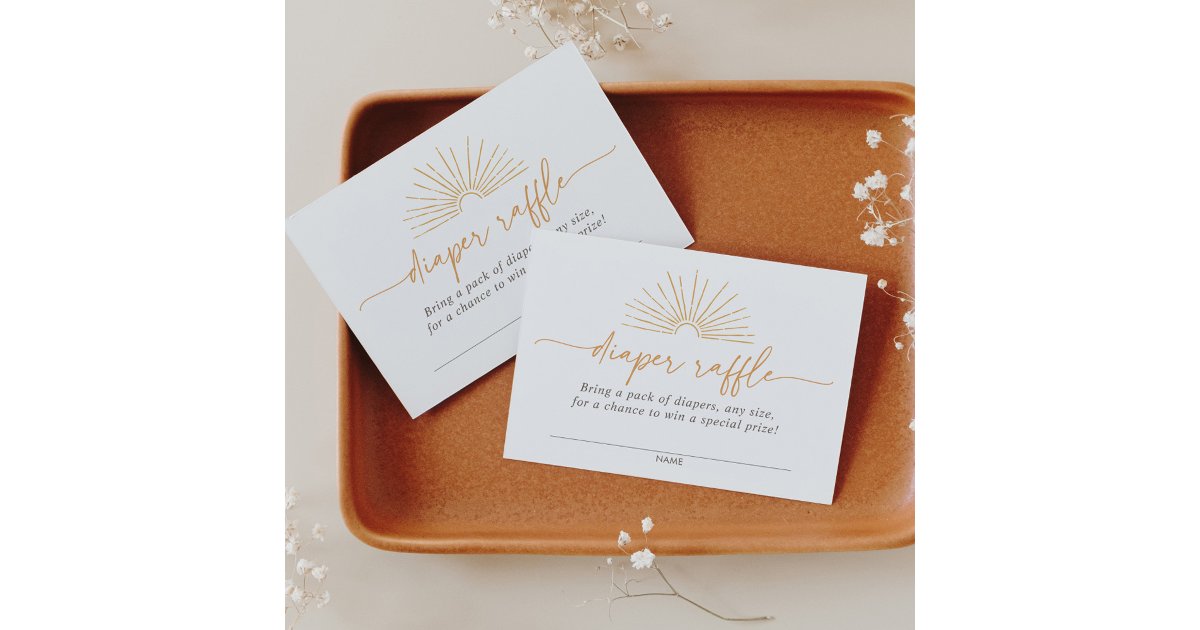 Little Ray of Sunshine Boho Diaper Raffle Ticket Enclosure Card | Zazzle