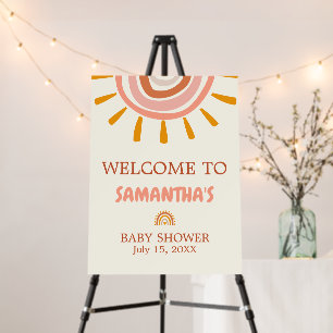 Little Ray of Sunshine Boho Sun Baby Welcome Sign