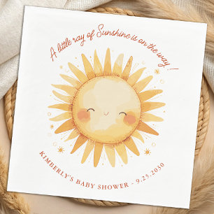 Little Ray of Sunshine Boho Sun Cute Baby Shower Napkins