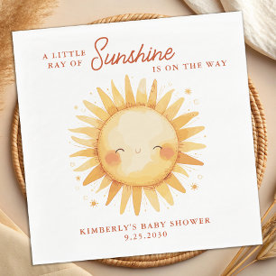 Little Ray of Sunshine Boho Sun Cute Baby Shower Napkins